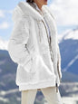 Plush Hooded Jacket – Oversized Fleece Zip-Up with Pockets