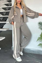 Women’s Y2K Striped Zip-Top Jacket – Retro Track Sports Suit