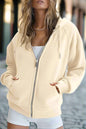 Women’s Zip Up Crop Sweatshirt – Fleece Lined Casual Hoodie