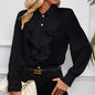 Women’s Ruffled Collared Blouse | Long Sleeve Dressy Work Top