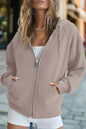 Women’s Zip Up Crop Sweatshirt – Fleece Lined Casual Hoodie