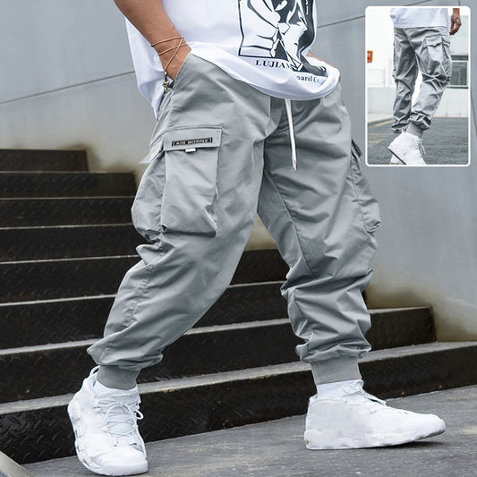 Men’s Multi‑Pocket Drawstring Cargo Pants