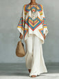 Women’s Printed Crew Neck Long Sleeve Two Piece Set