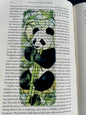 Panda Eating Bamboo Bookmark – Stained Glass Style Cute Panda Art | Nature Animal Bookmark Gift for Readers