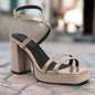 Square-Toe Buckle Strap High Heels – Elegant Thin-Strap Summer Block Heels