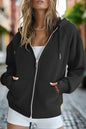 Women’s Zip Up Crop Sweatshirt – Fleece Lined Casual Hoodie