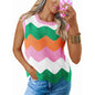 Women’s Rainbow-Striped Cropped Sweater Vest