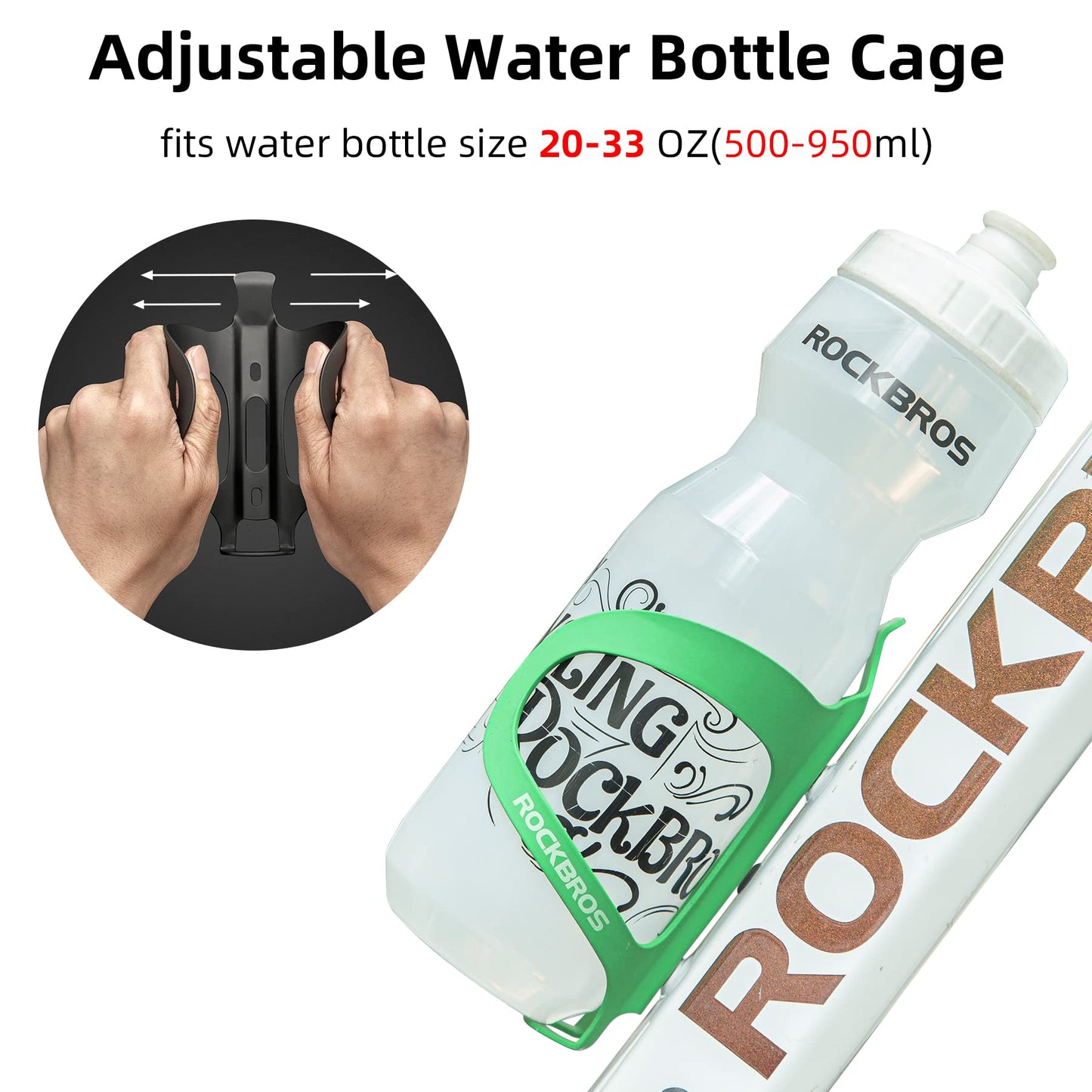 ROCKBROS Lightweight Alloy Aluminum Bike Water Bottle Cage - Secure Hold Bicycle Bottle Bracket