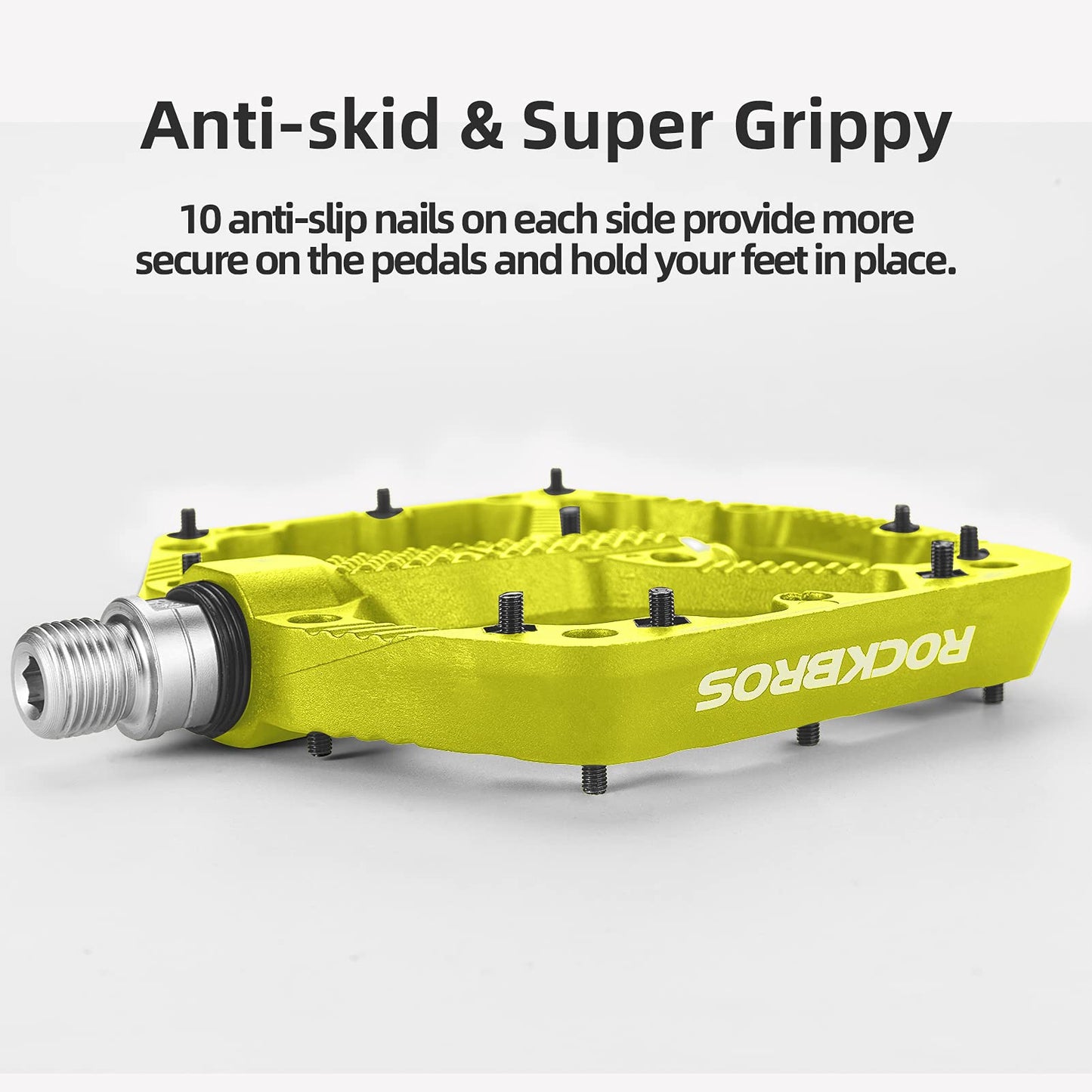 ROCKBROS Mountain Bike Pedals Flat MTB Pedals Nylon Fiber Bicycle Platform Pedals