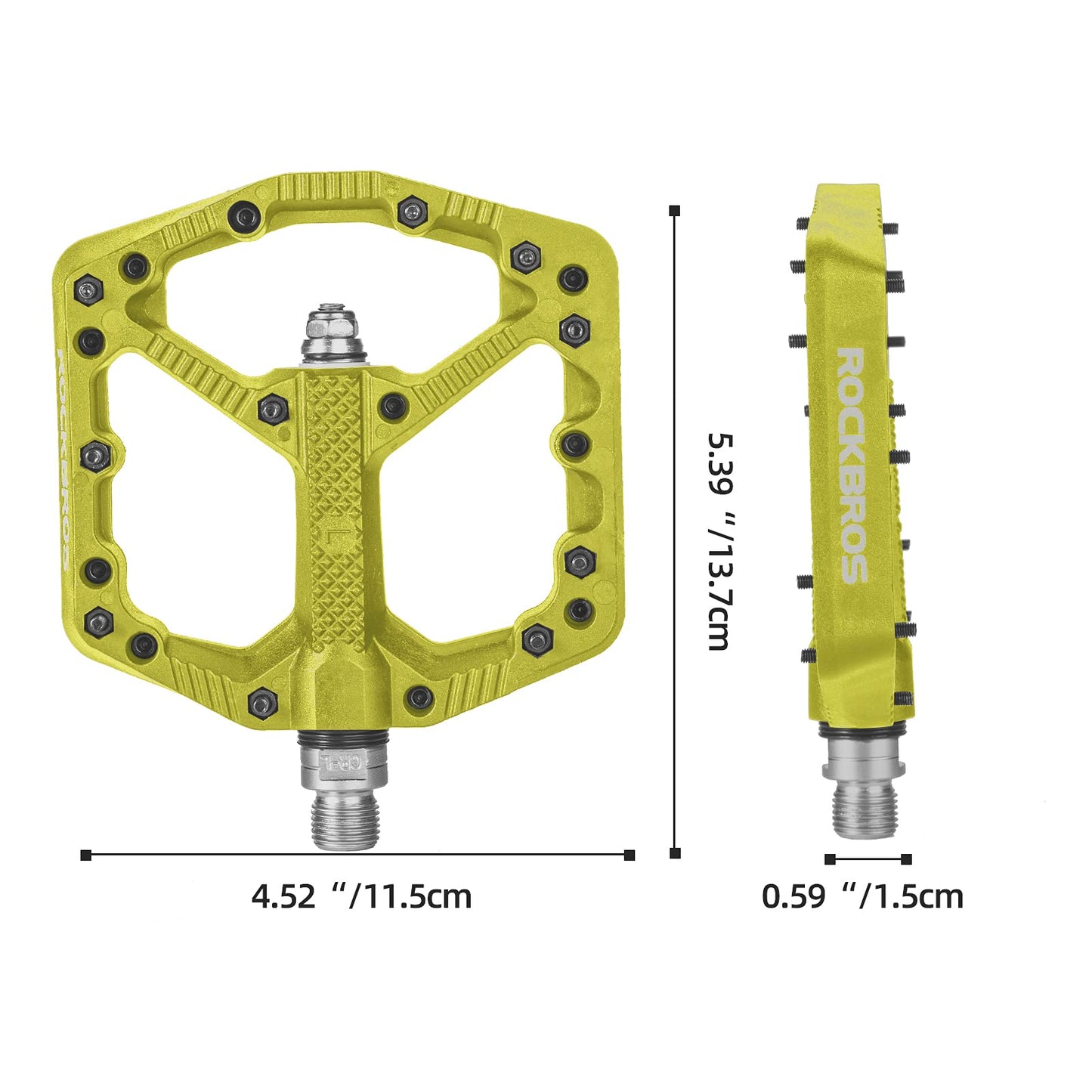 ROCKBROS Mountain Bike Pedals Flat MTB Pedals Nylon Fiber Bicycle Platform Pedals