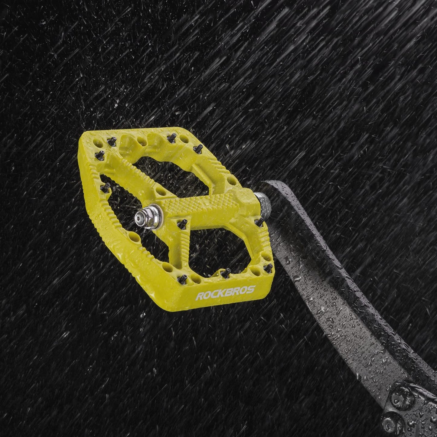 ROCKBROS Mountain Bike Pedals Flat MTB Pedals Nylon Fiber Bicycle Platform Pedals