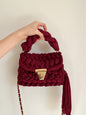 Hand woven bag crochet bag shoulder bag women's Fried Dough Twists portable tassel bag