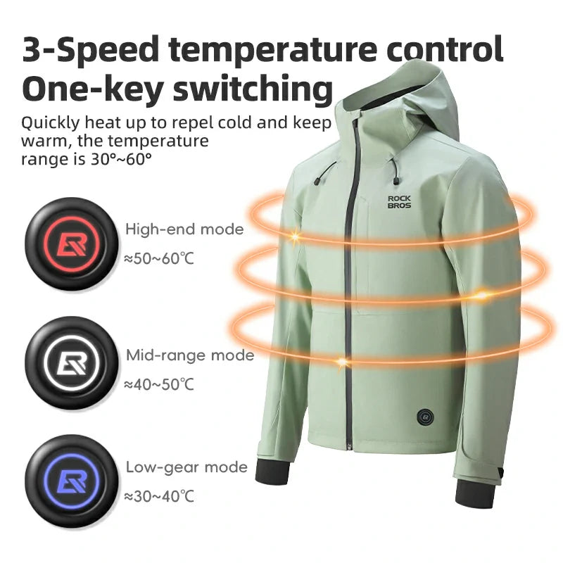Winter Heated Winter Jacket Waterproof Windproof Rechargeable