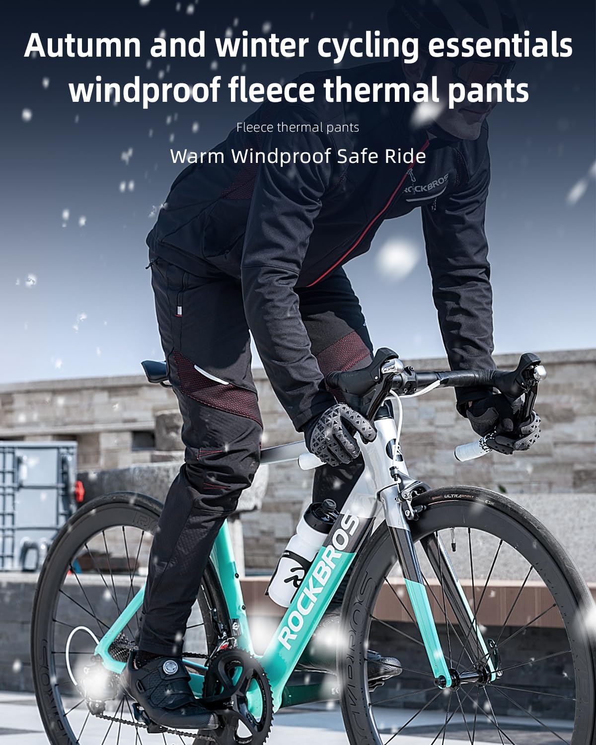 Men's Winter Cycling Pants Windproof Thermal Ergonomics