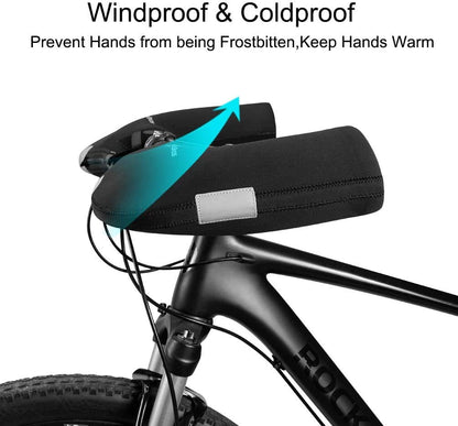 ROCKBROS Winter Bike Handlebar Mittens - Windproof Thermal Pogies for MTB
