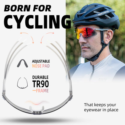 ROCKBROS Cycling Glasses Bike Photochromic MTB Sunglasses for Men TR90