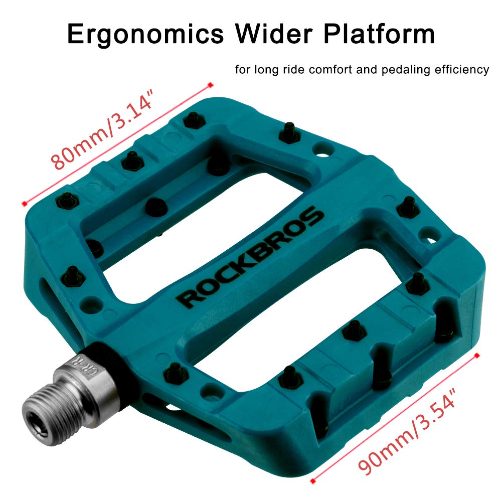 ROCKBROS Nylon Fiber Bicycle Platform Pedals for BMX MTB 9/16"