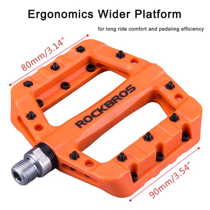 ROCKBROS Nylon Fiber Bicycle Platform Pedals for BMX MTB 9/16"
