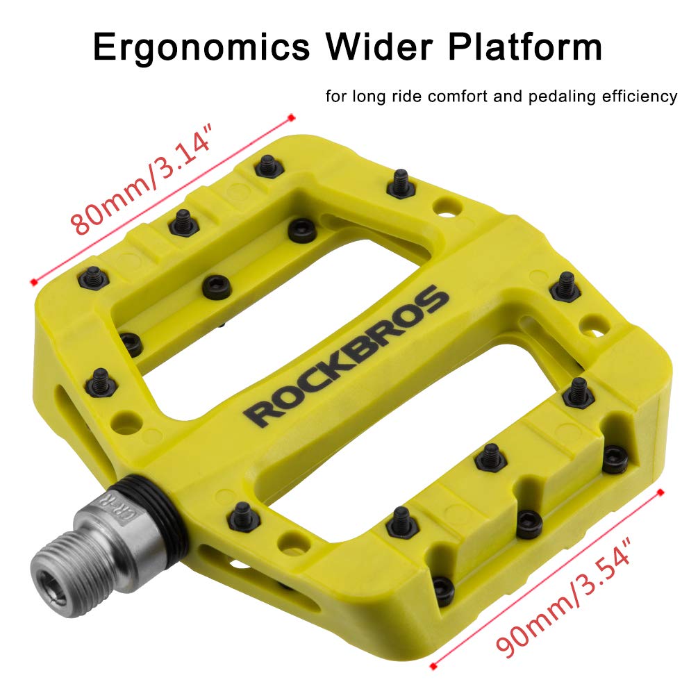 ROCKBROS Nylon Fiber Bicycle Platform Pedals for BMX MTB 9/16"