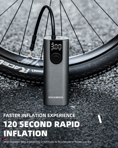 ROCKBROS A8 Mini Electric Air Bike Tire Pump 150PSl 2*2600mAh