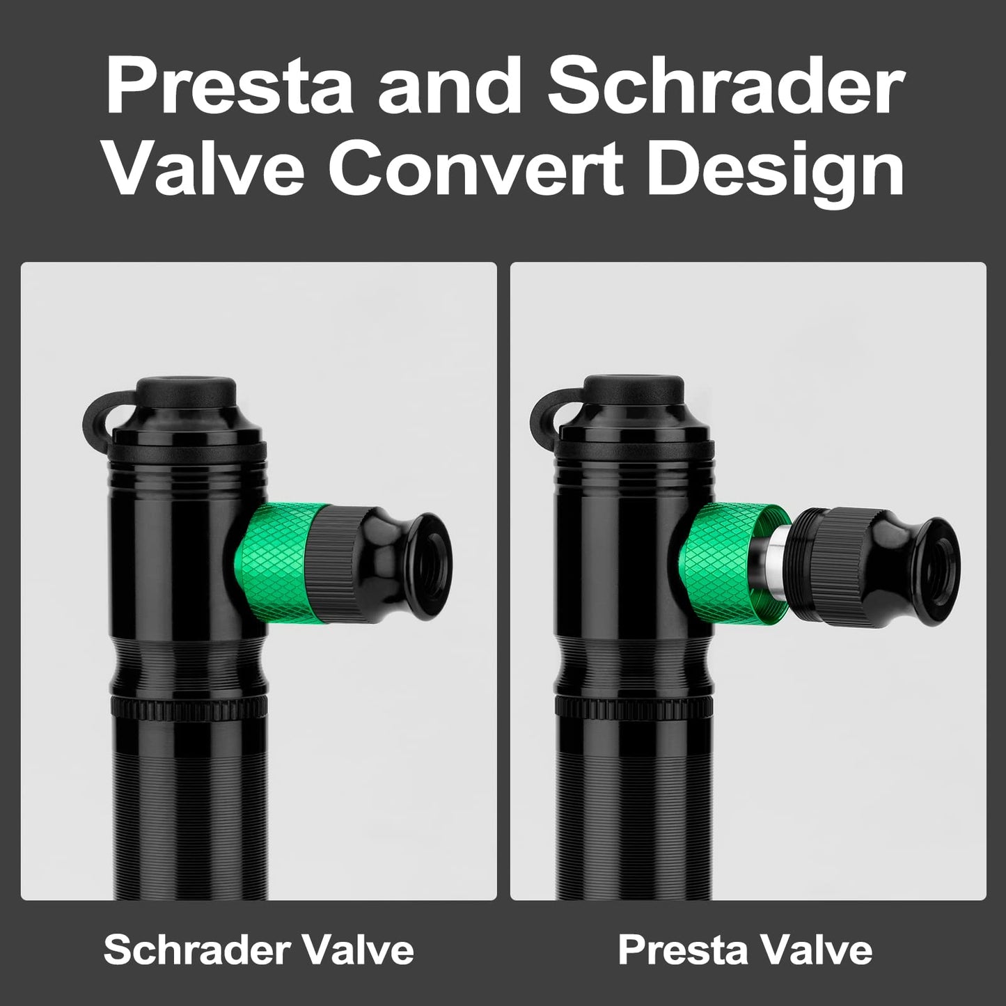 ROCKBROS Mini Hand Bike Tire Pump Dual Mode CO2 or Manual 110PSI