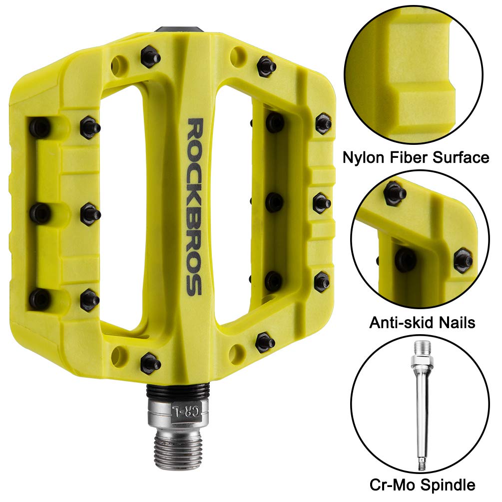ROCKBROS Nylon Fiber Bicycle Platform Pedals for BMX MTB 9/16"