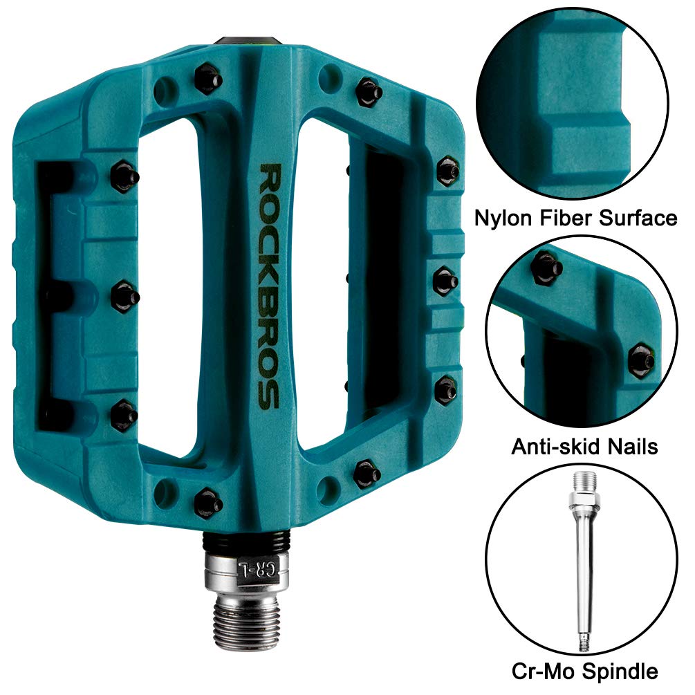 ROCKBROS Nylon Fiber Bicycle Platform Pedals for BMX MTB 9/16"