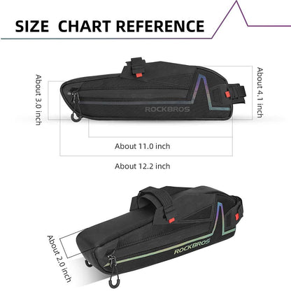 ROCKBROS Water Resistant Bike Triangle Frame Bag, Colorful Reflective 1.5L