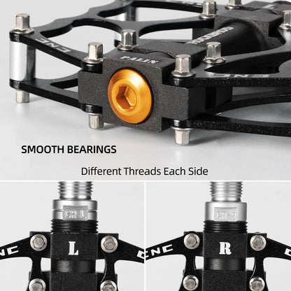 ROCKBROS Lightweight Aluminum Alloy Bike Pedals with Wide Platform Grip