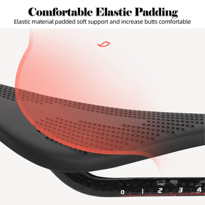 ROCKBROS Carbon Fiber Bike Saddle Lightweight Shock-Absorbing Comfort for Men Women"