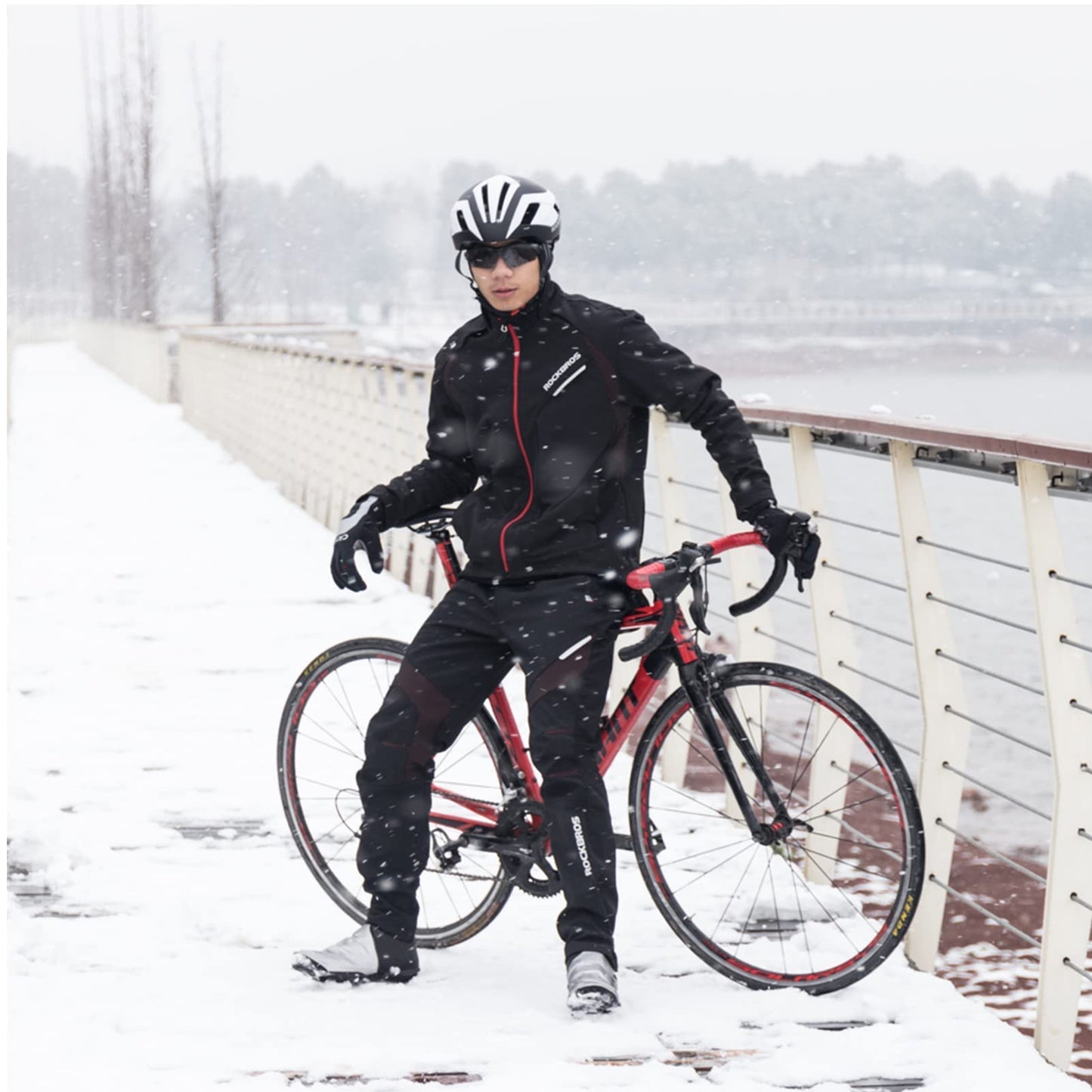 Men's Winter Cycling Pants Windproof Thermal Ergonomics