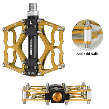 ROCKBROS Lightweight Aluminum Alloy Bike Pedals with Wide Platform Grip