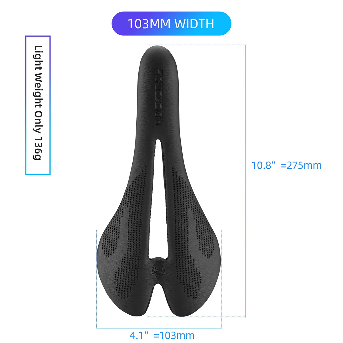 ROCKBROS Carbon Fiber Bike Saddle Lightweight Shock-Absorbing Comfort for Men Women"