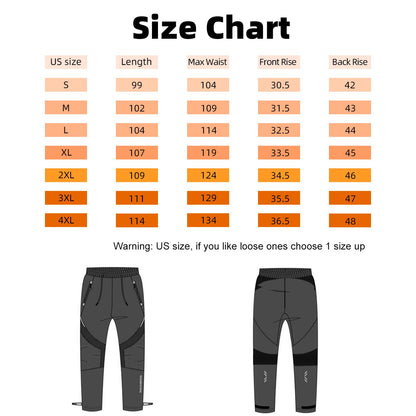 ROCKBROS Winter Cycling Pants for Men Thermal Windproof Mountain Bike Running Pants