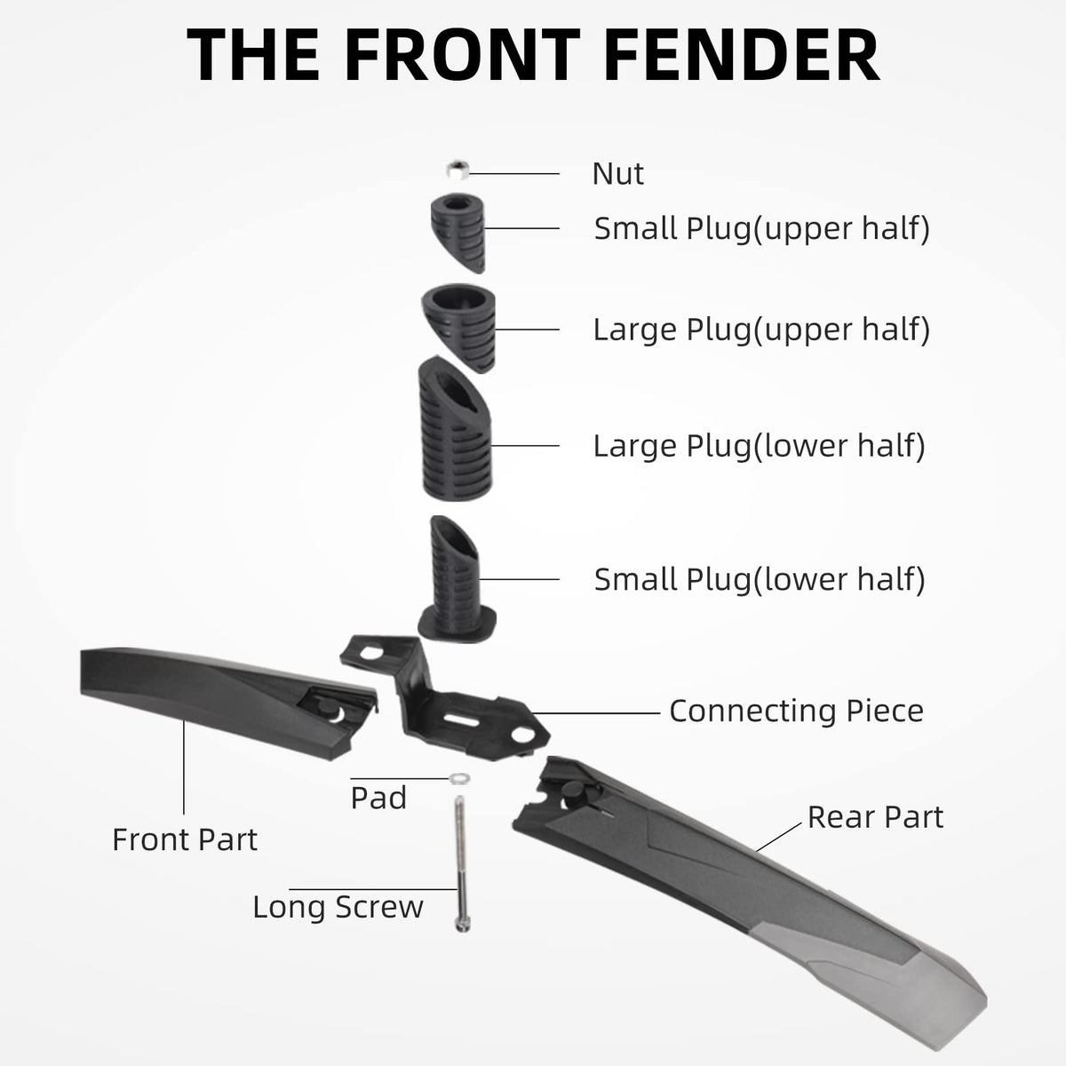 ROCKBROS Bike Adjustable MTB Mudguard Front/Rear Cycling Fender Bike Guards