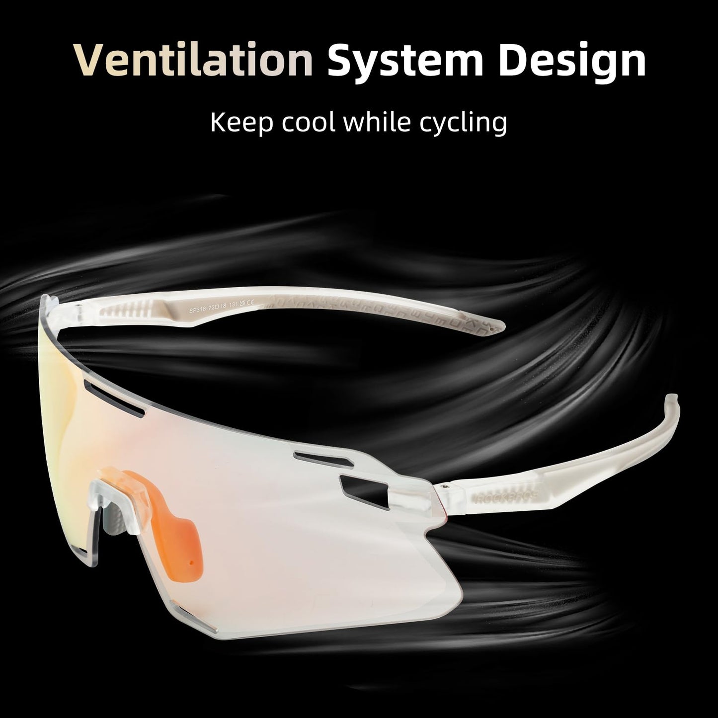 ROCKBROS Cycling Glasses Bike Photochromic MTB Sunglasses for Men TR90
