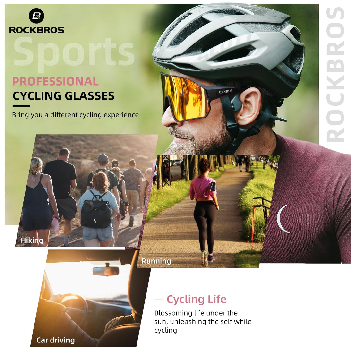 ROCKBROS Photochromic Sunglasses Thicken PC Lenses With UV400 Protection Coating