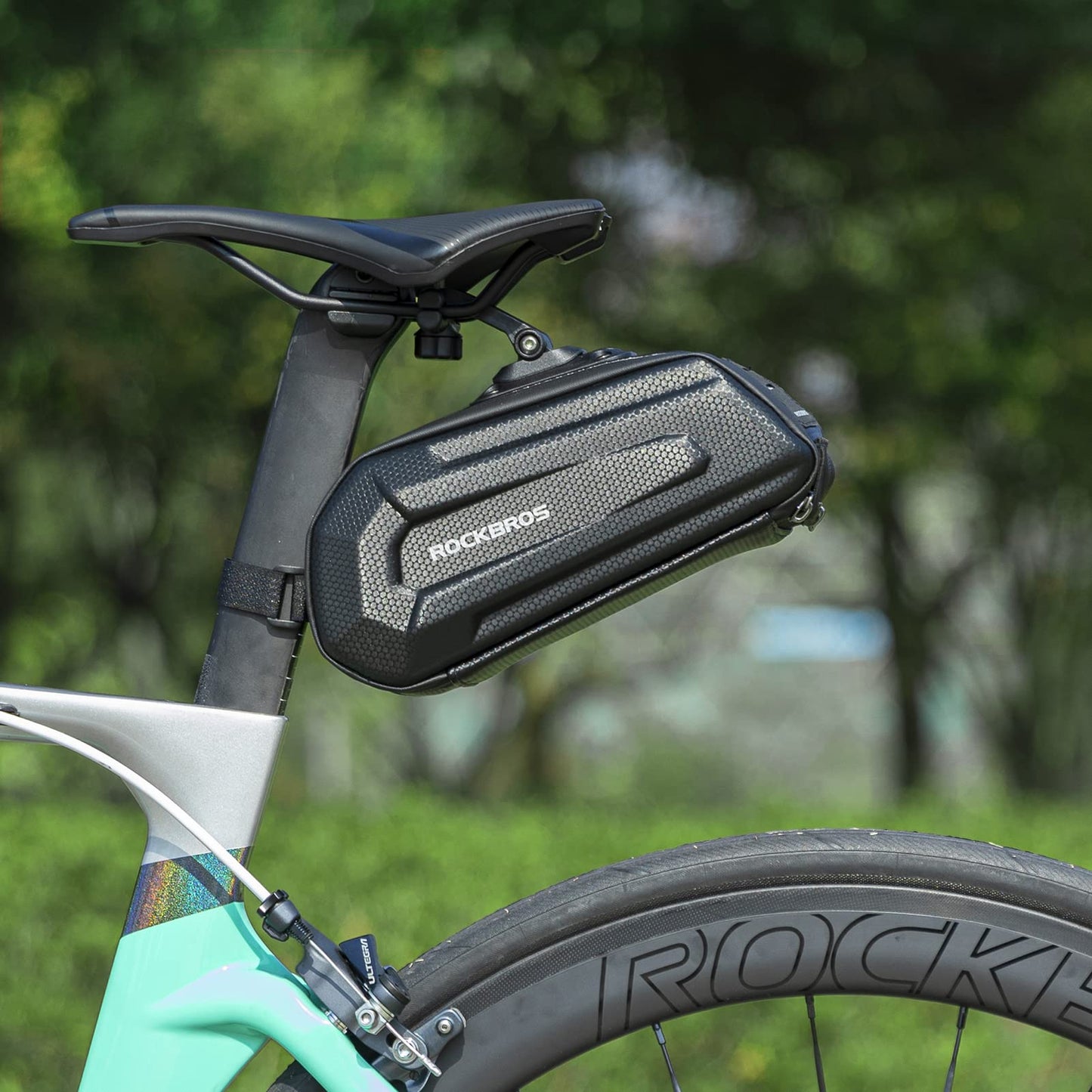 ROCKBROS Bike Bicycle 1.7L Saddle Seat Bag  3D Hard Shell with Silver Reflective Strip