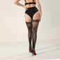 Lace border vertical stripe fishing net over knee socks sexy over knee anti slip silicone lace long tube socks