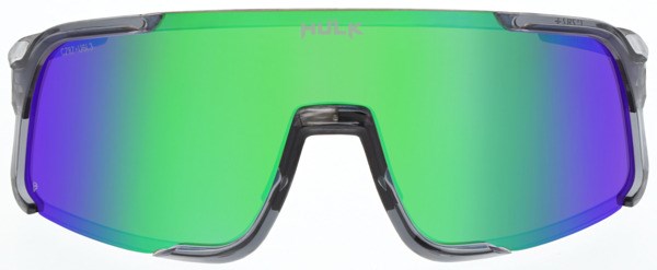 Hulk® HK4 Series Crystal Gray Frame Safety Glasses Polarized Green Mirror Lens MAX3® Scratch Resistant Coating