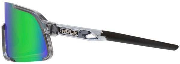 Hulk® HK4 Series Crystal Gray Frame Safety Glasses Polarized Green Mirror Lens MAX3® Scratch Resistant Coating