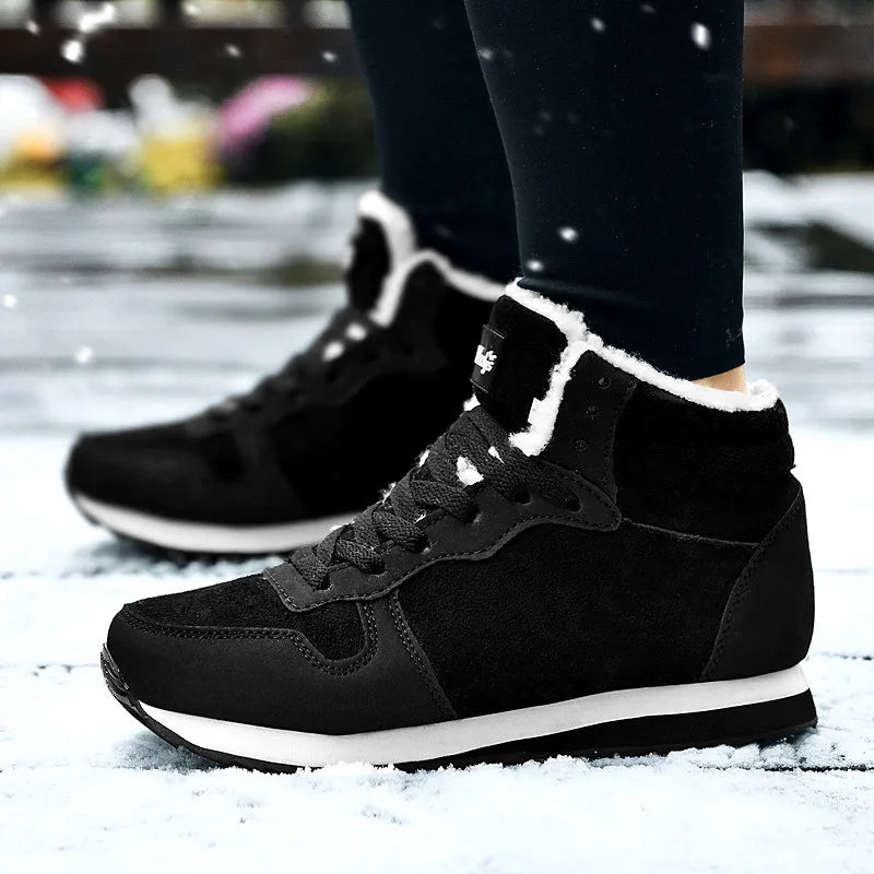 Men Boots Waterproof Winter Boots Men Lightweight Hight Top Plus 48 No Slip Warm Snow Boots Plush Women Footwear Leather Shoes