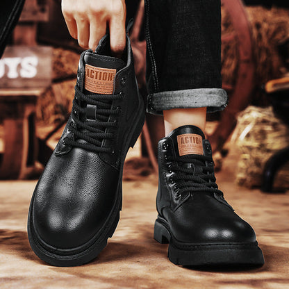 Men's British style short boots for autumn new side zipper casual retro versatile Martin boots
