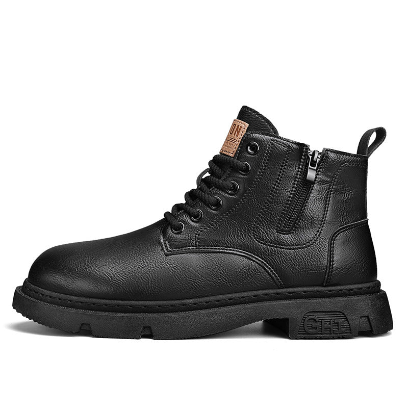 Men's British style short boots for autumn new side zipper casual retro versatile Martin boots