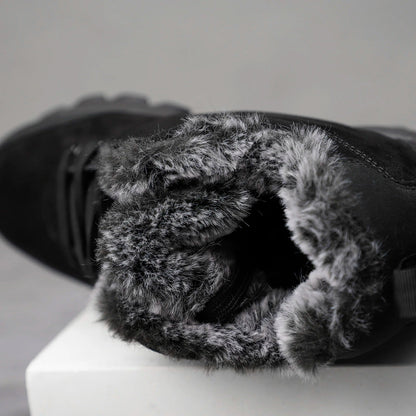 Men's snow boots with winter fleece insulation, outdoor boots, cotton shoes, lightweight boots