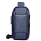 Men's Waterproof USB Oxford Crossbody Bag Anti-theft Shoulder Sling Bag Multifunction Short Travel Messenger Chest Pack For Male