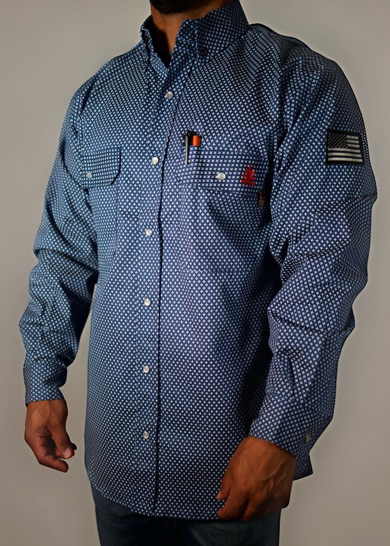FR Pearl Snap Work Shirt - Honor Navy