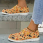 Printed Round Toe Flat Slip-Ons