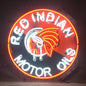 Red Indian Motor Oils Neon Sign Light