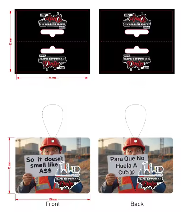 3-Pack 2-sided Truck/Car Air Freshener - Safety covering Nose